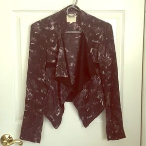 Silence & noise 100% silk watercolor blazer